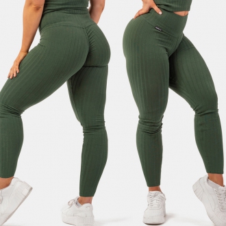 NEBBIA - Pamut bordázott leggings 405 (dark green)