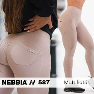 NEBBIA - Bubble Butt Lifting Effect push up leggings magas derékkal 587 (cream)