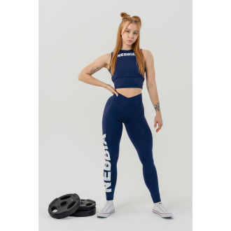 NEBBIA - Sport crop top GYM THERAPY 618 (dark blue)