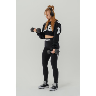 NEBBIA - Sport crop top MUSCLE MOMMY 619 (black)