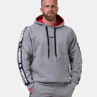 NEBBIA - Férfi kapucnis pulóver Mr. Olympia 194 (light grey)