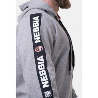 NEBBIA - Férfi kapucnis pulóver Mr. Olympia 194 (light grey)