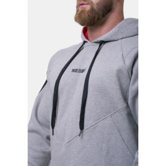 NEBBIA - Férfi kapucnis pulóver Mr. Olympia 194 (light grey)