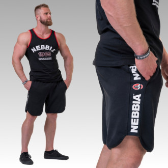 NEBBIA - Férfi fitness rövidnadrág Mr. Olympia 195 (black)