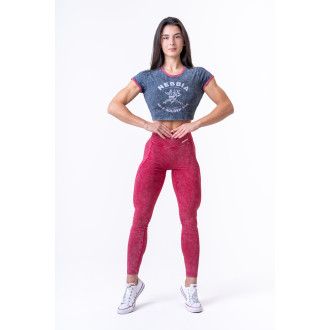 NEBBIA - Washed magas derekú leggings LEGACY 777 (red)